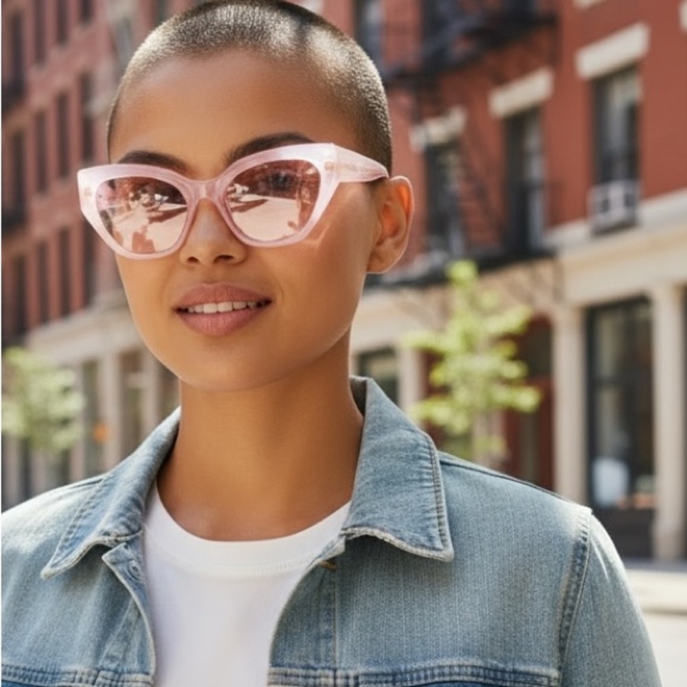Ferragamo Classic Logo Acetate Cat eye Sunglasses in Opaline Pink